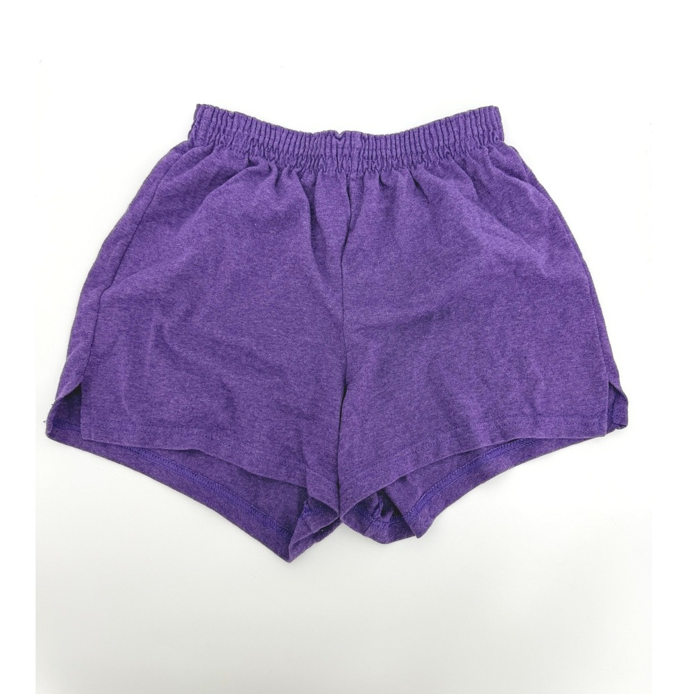 Soffe Womens Purple Heathered Athletic Cheer Shorts Small Elastic Waist